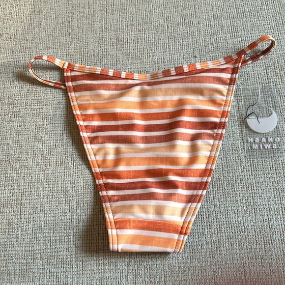 NWT Gnash Swim x Free People retro striped tri string bikini bottom - Picture 5 of 9